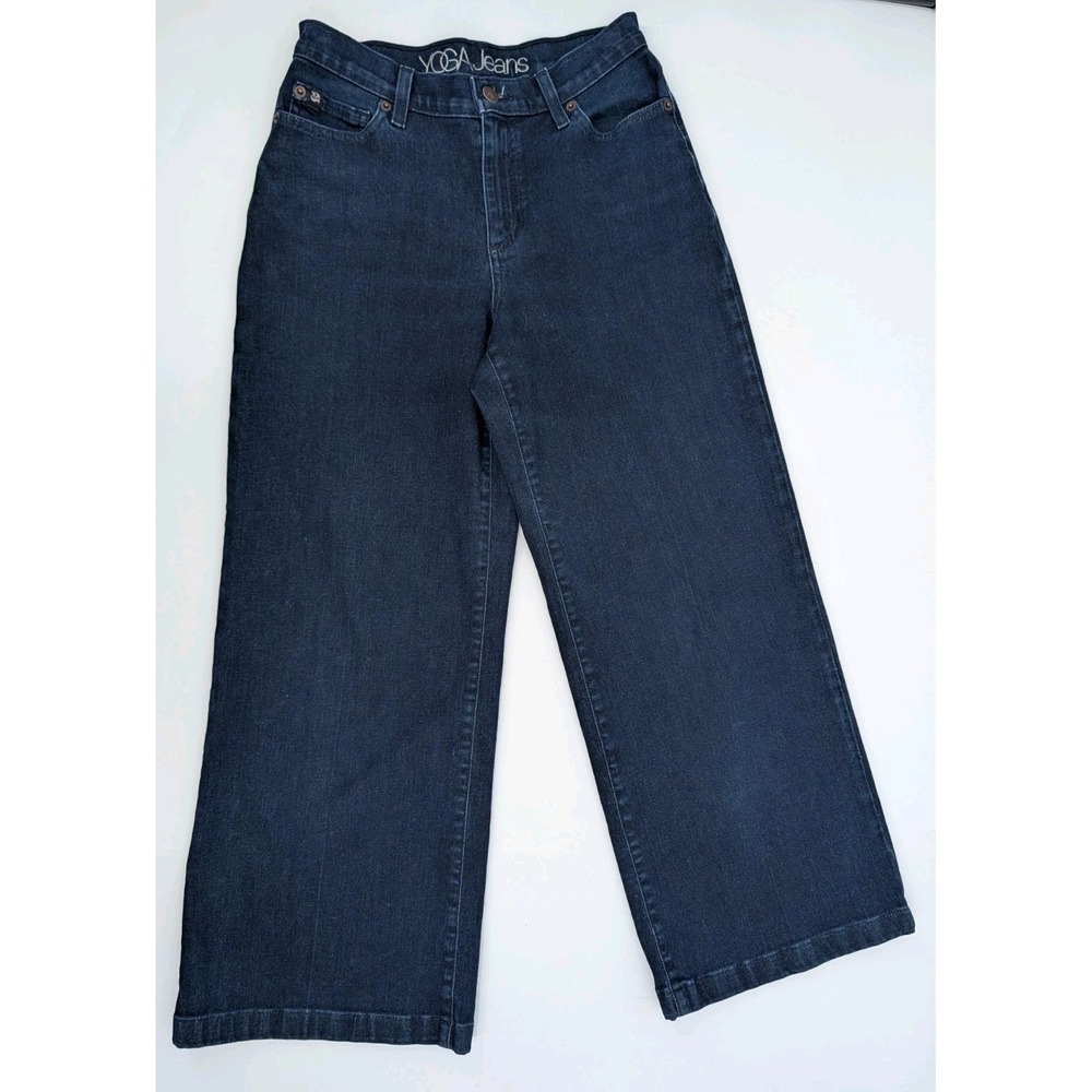 Yoga Jeans Lily Wide Leg Dark Wash Size 27 High Waist Cropped Denim